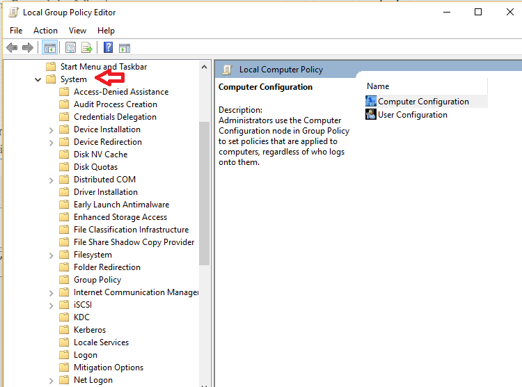 disable windows 10 group policy